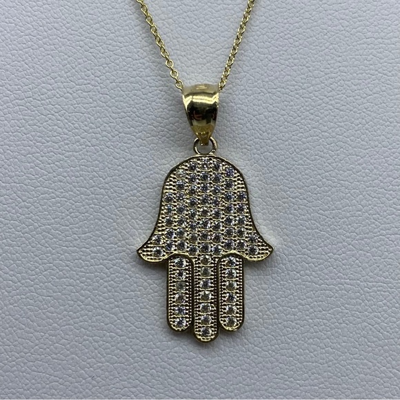 10K gold hamsa necklace - Picture 1 of 3